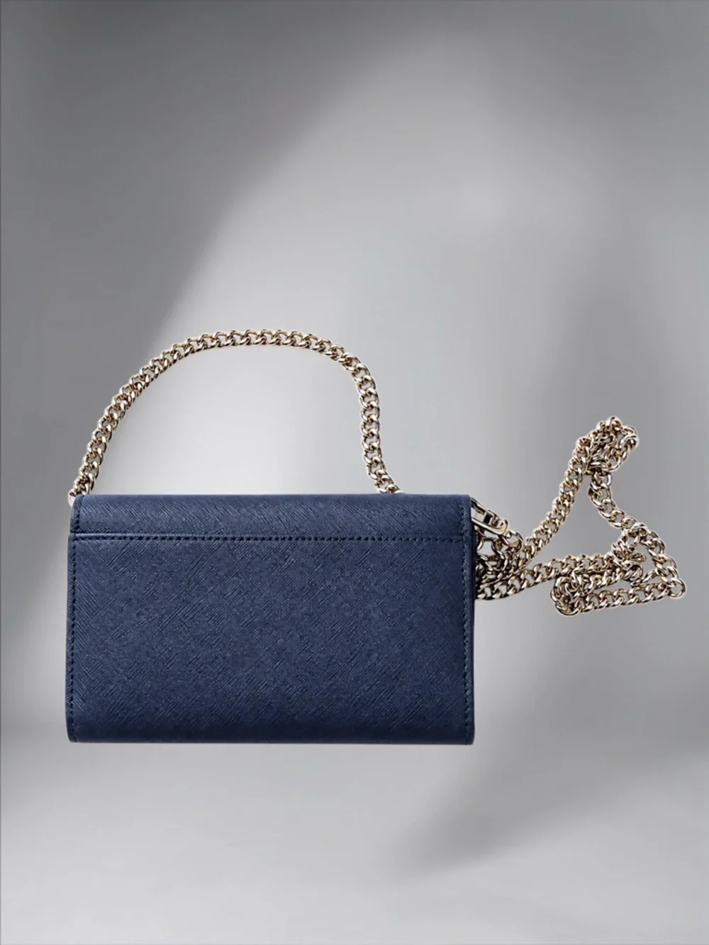 Kate Spade New York Spencer Flap Chain Wallet – Navy Saffiano Leather
